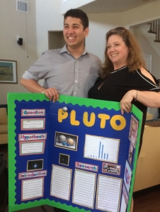 Tori and Ricardo and his fifth grade science fair project. At the time he took the demotion of Pluto from plant to minor planet very badly.